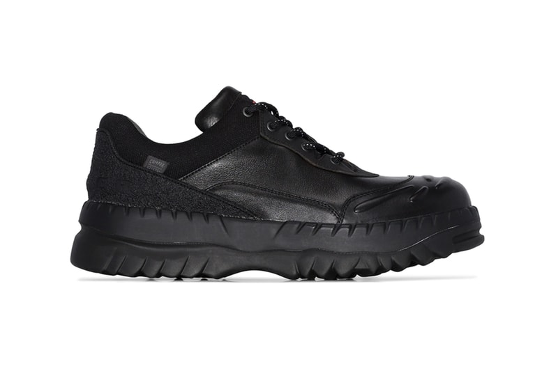 CamperLab x Kiko Kostadinov Black Leather Boots Sneaker White Monochromatic Goretex Ripstop windprood weatherized triple black hiking