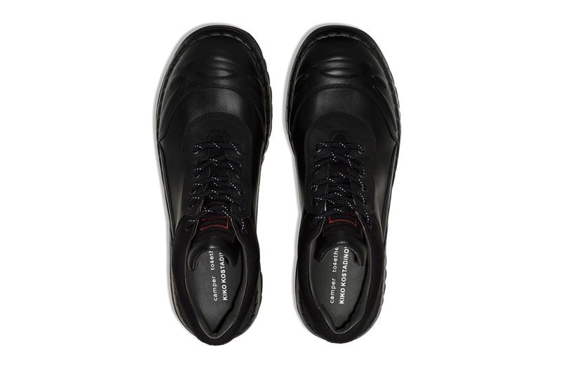 CamperLab x Kiko Kostadinov Black Leather Boots Sneaker White Monochromatic Goretex Ripstop windprood weatherized triple black hiking