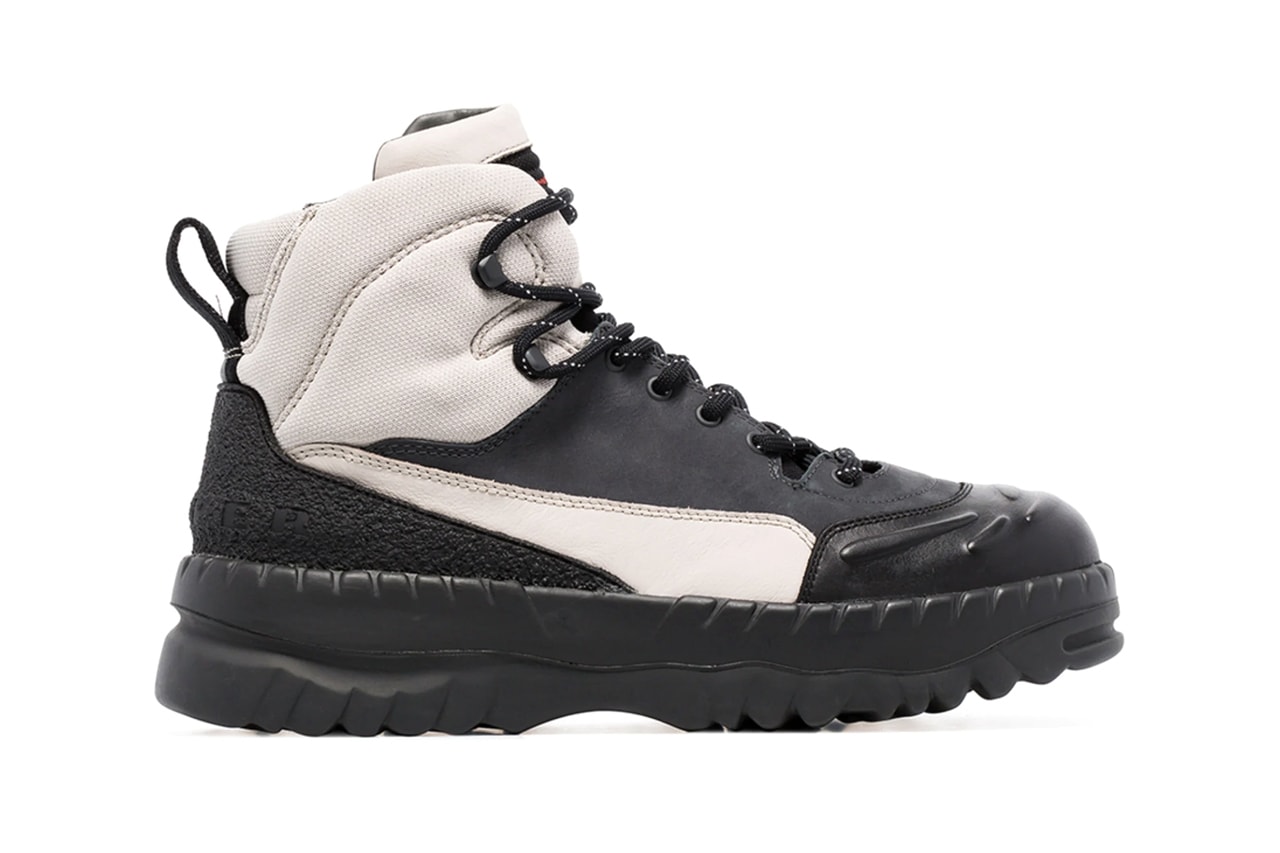 CamperLab x Kiko Kostadinov Black Leather Boots Sneaker White Monochromatic Goretex Ripstop windprood weatherized triple black hiking