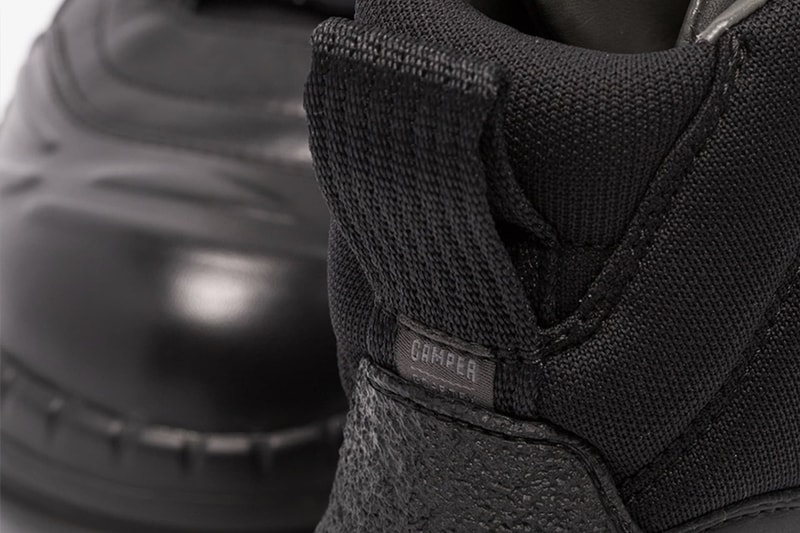 CamperLab x Kiko Kostadinov Black Leather Boots Sneaker White Monochromatic Goretex Ripstop windprood weatherized triple black hiking