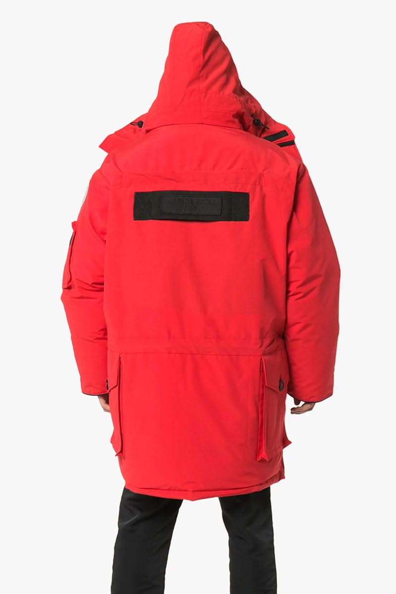 juun j juunj canada goose resolute 3 in 1 parka black expedition hooded parka coat red collaboration release waterproof wind resistant arctic tech shell down feather reflective logo 