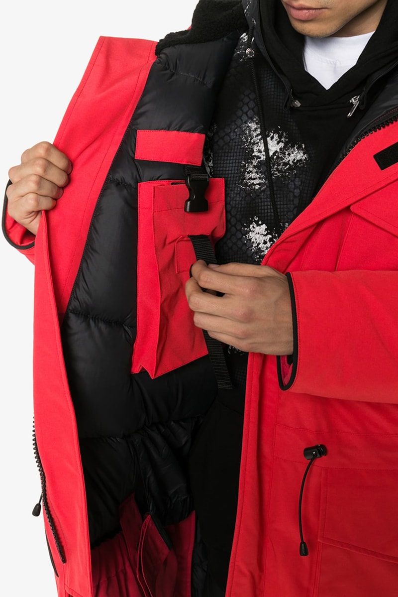 juun j juunj canada goose resolute 3 in 1 parka black expedition hooded parka coat red collaboration release waterproof wind resistant arctic tech shell down feather reflective logo 