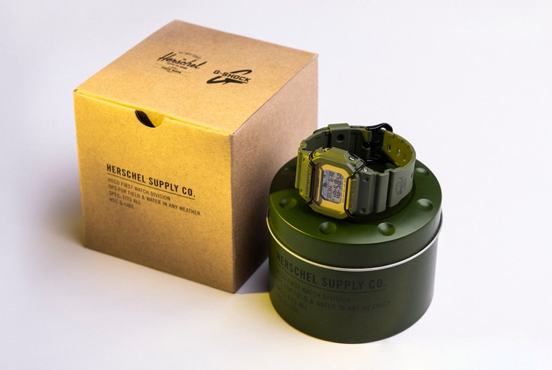 Herschel Supply Co. Casio G-SHOCK Watch Release Military Green Black Herschel G-Lide Black Gold