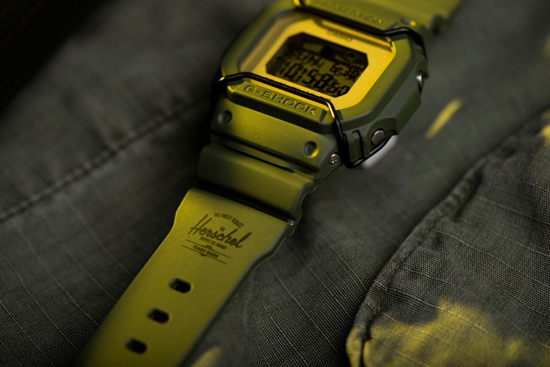 Herschel Supply Co. Casio G-SHOCK Watch Release Military Green Black Herschel G-Lide Black Gold