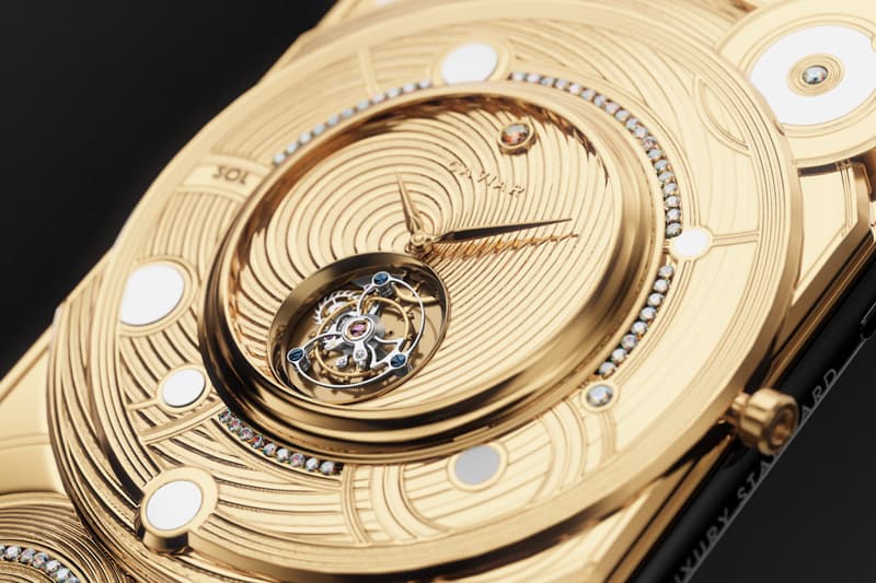 Caviar $70,000 USD Gold-Encrusted iPhone 11 Pro Discovery Solarius custom diamond clockwork mechanism tourbillon mars terra lunar rock stone Tsarev moon apple