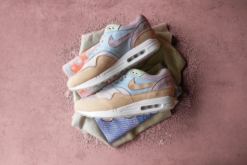 Ryustyler Chase Shiel "Wagashi" Air Max 1s Info Pastel Pink Blue Green Beige Tan Leather Chrysanthemum 