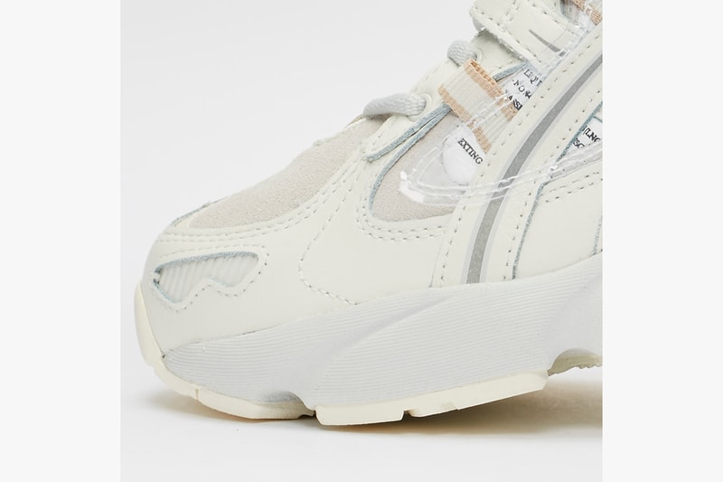 Chemist Creations x ASICS GEL-KAYANO 5 OG "Marshmallow" "Cream/Feather Grey" Sneaker Release Information First Look Collaboration Los Angeles Japan Laboratory Retro Futuristic Print Typography Kanji Graphics Leather Nubuck 