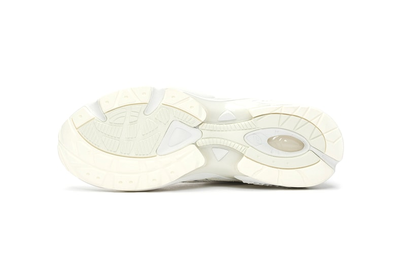Chemist Creations x ASICS GEL-KAYANO 5 OG "Marshmallow" "Cream/Feather Grey" Sneaker Release Information First Look Collaboration Los Angeles Japan Laboratory Retro Futuristic Print Typography Kanji Graphics Leather Nubuck 