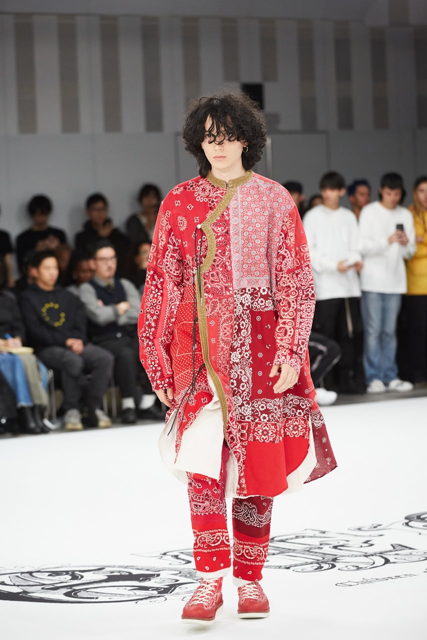 children of the discordance spring summer 2020 ss20 runway show collection tokyo fashion week hideaki shikama bandana print sustainable 