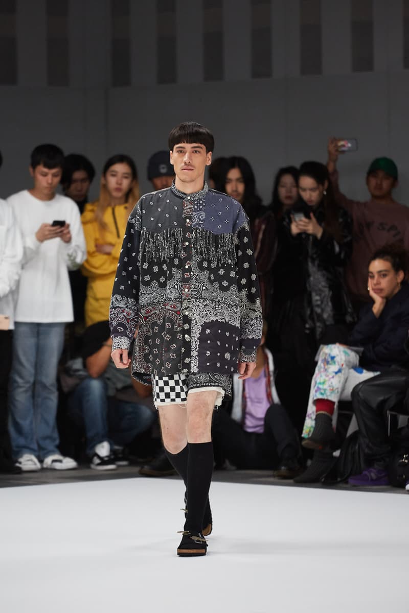 children of the discordance spring summer 2020 ss20 runway show collection tokyo fashion week hideaki shikama bandana print sustainable