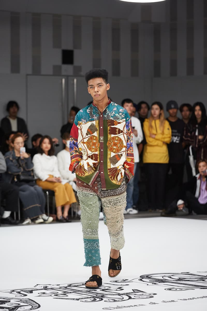 children of the discordance spring summer 2020 ss20 runway show collection tokyo fashion week hideaki shikama bandana print sustainable 