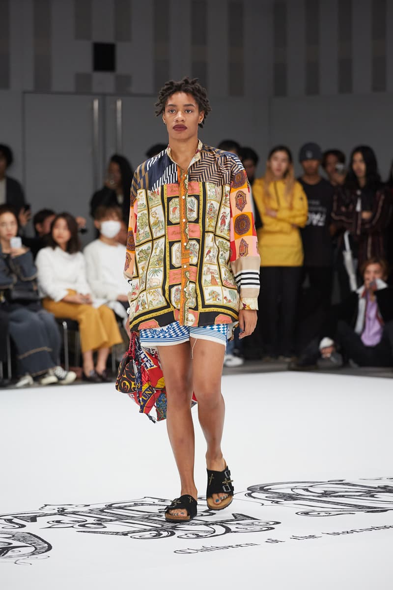 children of the discordance spring summer 2020 ss20 runway show collection tokyo fashion week hideaki shikama bandana print sustainable