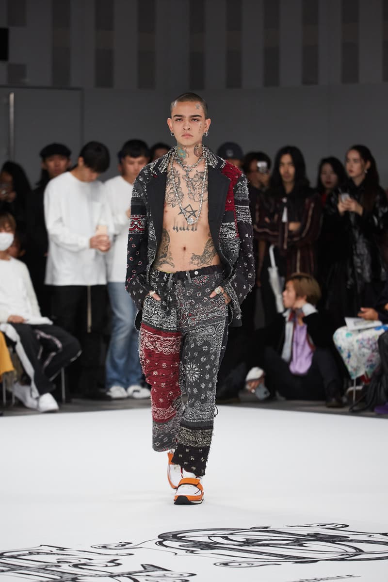 children of the discordance spring summer 2020 ss20 runway show collection tokyo fashion week hideaki shikama bandana print sustainable 