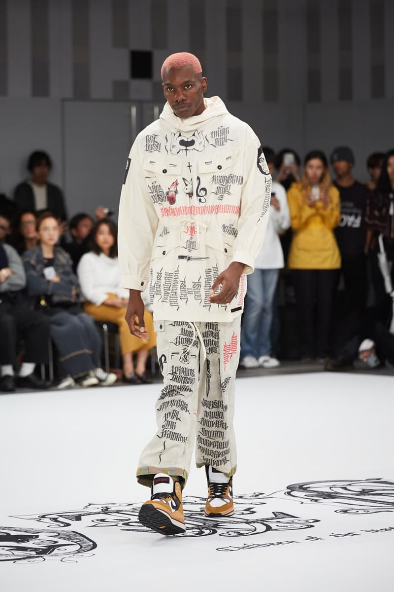 children of the discordance spring summer 2020 ss20 runway show collection tokyo fashion week hideaki shikama bandana print sustainable 