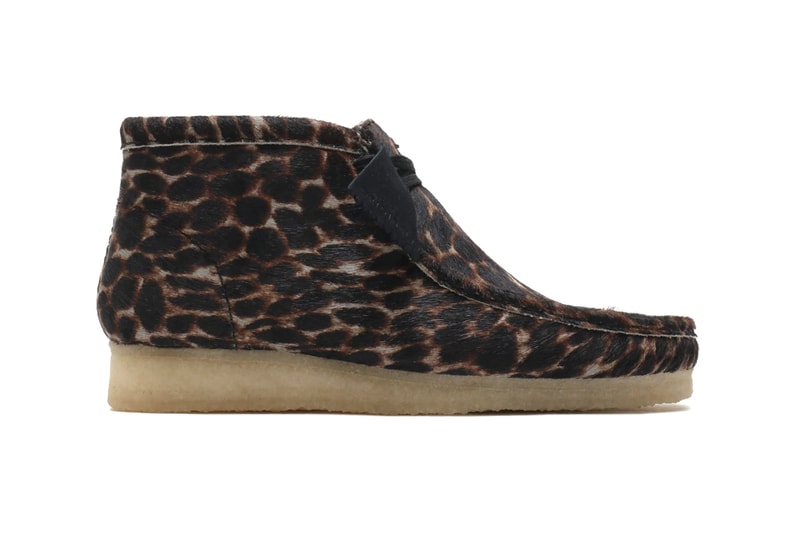 Clarks Originals Wallabee Boots Animal Print leopard cheetah fall 2019 high ankle crepe sole moccasin square toe pony hair leather reinforced