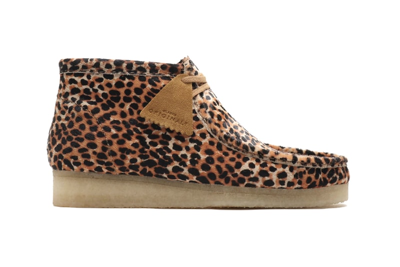 Clarks Originals Wallabee Boots Animal Print leopard cheetah fall 2019 high ankle crepe sole moccasin square toe pony hair leather reinforced