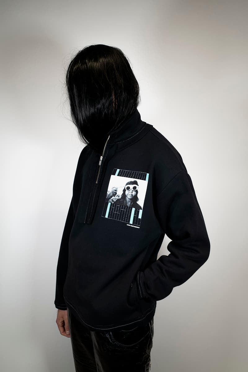 Claude Nori x Kiko Kostadinov Capsule Collection Dover Street Market London Closer Look Lookbook 'Lunettes' T-Shirt Zip-Up Top DSML Space Vanillajellaba Installation Serpentine Park Nights