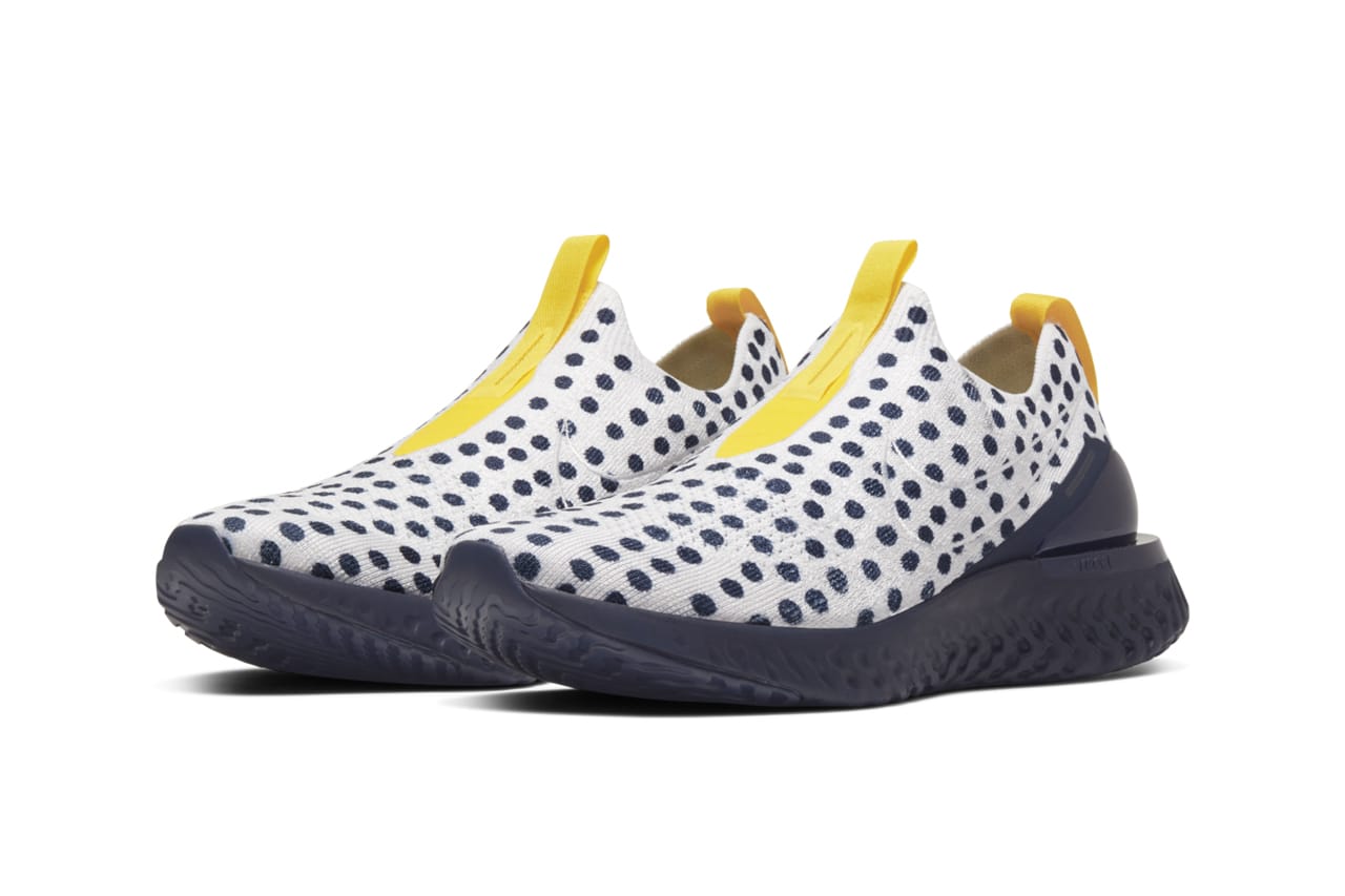 yellow and white polka dot shoes