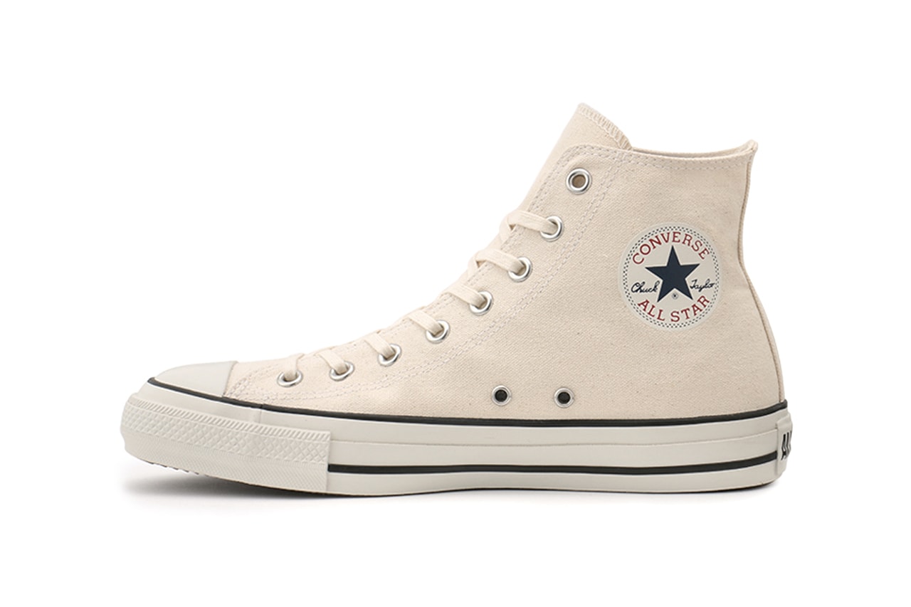 Converse Japan Chuck Taylor All Star Musenshoku natural cotton canvas undyed organic eco friendly water eclab ortholite recycled rubber