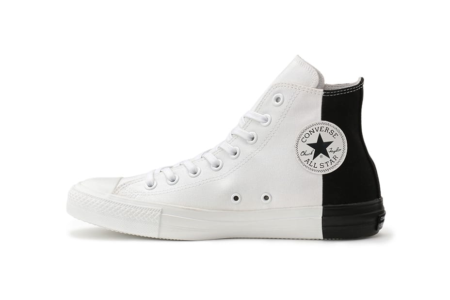 half black half white converse