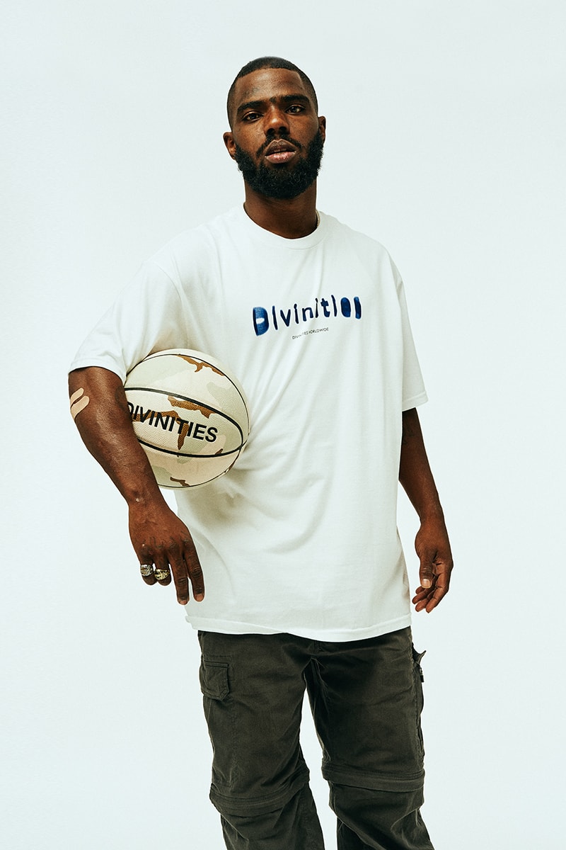 DIVINITIES Fall 2019 Collection Lookbook streetwear hypebeast forums john coltrane basketball graphic t-shirts denim pants basketball camouflage moonlight interstellar john coltrane 
