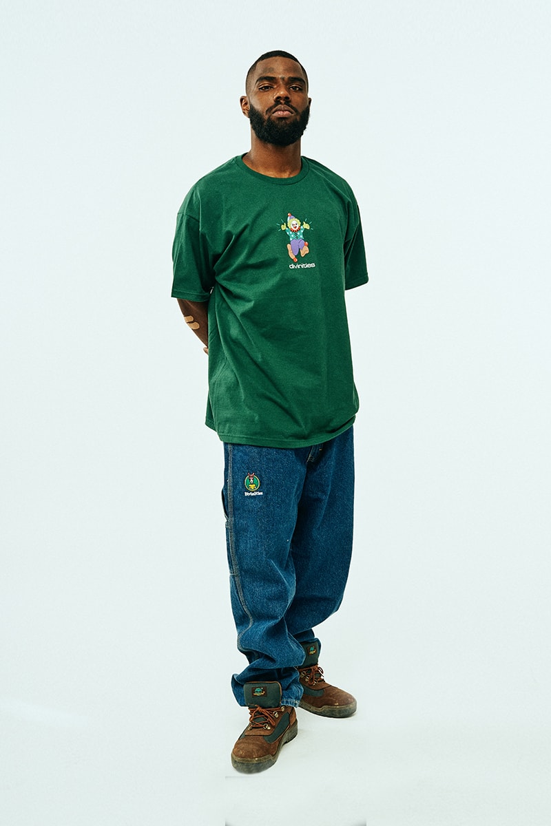 DIVINITIES Fall 2019 Collection Lookbook streetwear hypebeast forums john coltrane basketball graphic t-shirts denim pants basketball camouflage moonlight interstellar john coltrane 