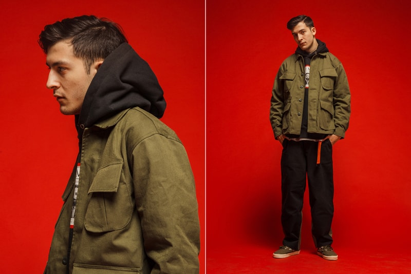 Dominate Jakarta Fall/Winter 2019 Lookbook Collection Jackets Pants Crewnecks Hoodies Shorts T-shirts Belts Hats Bags Brown Olive Black Orange Volt