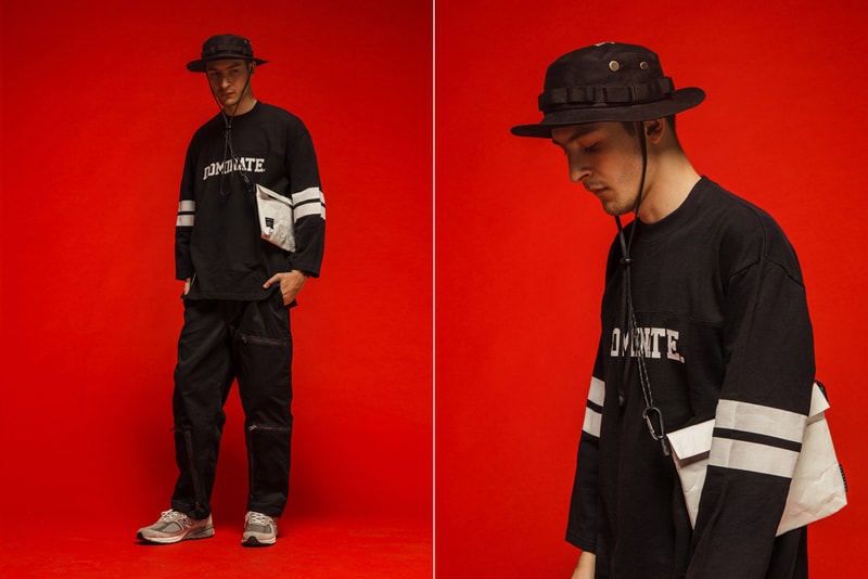 Dominate Jakarta Fall/Winter 2019 Lookbook Collection Jackets Pants Crewnecks Hoodies Shorts T-shirts Belts Hats Bags Brown Olive Black Orange Volt