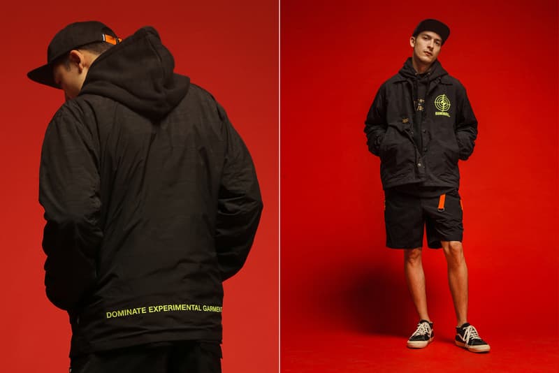 Dominate Jakarta Fall/Winter 2019 Lookbook Collection Jackets Pants Crewnecks Hoodies Shorts T-shirts Belts Hats Bags Brown Olive Black Orange Volt