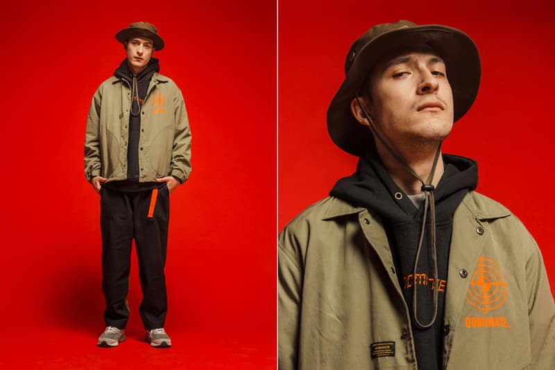 Dominate Jakarta Fall/Winter 2019 Lookbook Collection Jackets Pants Crewnecks Hoodies Shorts T-shirts Belts Hats Bags Brown Olive Black Orange Volt