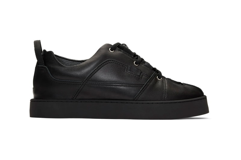 DOUBLET Black Sneakers Layered Dress Derbys two in one hybrid lizzard leather derby interface detachable shoes footwear sneakers trainers