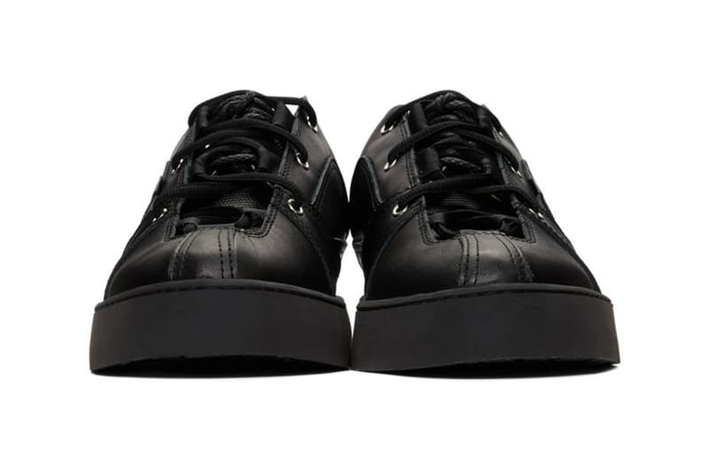 DOUBLET Black Sneakers Layered Dress Derbys two in one hybrid lizzard leather derby interface detachable shoes footwear sneakers trainers