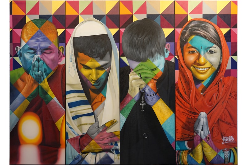 Kobra "Larger Than Life Part II" Exhibit GGA Gallery Wynwood Walls Murals Princess Diana Frida Kahlo Diego Rivera Nelson Mandela Ethnicities Paintings 