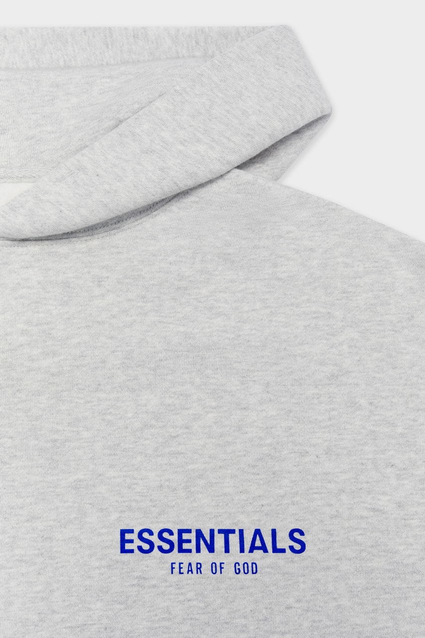 the marathon clothing fear of god essentials capsule collection nipsey hussle 08 crenshaw release retail pop up exhibition los angeles california sweatpants pullover crewnecks sweat shorts royal blue grey collaboration