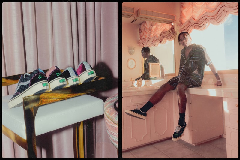 Feature x Vans Vault "Sinner's Club Part II 2 Release Information Lookbook Sneaker Drop Las Vegas Inspired Skateboarding Vulcanized Footwear velvet patent leather suede glitter fabrication