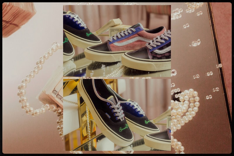 Feature x Vans Vault "Sinner's Club Part II 2 Release Information Lookbook Sneaker Drop Las Vegas Inspired Skateboarding Vulcanized Footwear velvet patent leather suede glitter fabrication