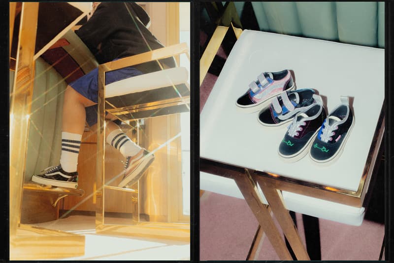 Feature x Vans Vault "Sinner's Club Part II 2 Release Information Lookbook Sneaker Drop Las Vegas Inspired Skateboarding Vulcanized Footwear velvet patent leather suede glitter fabrication