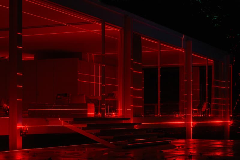 geometry of light red lasers iker gil luftwerk mies van der rohe farnsworth house 2019 installation 