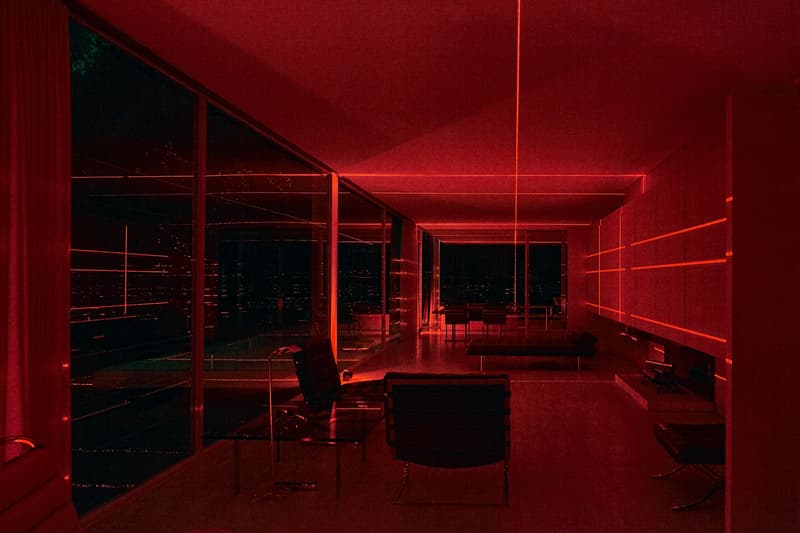 geometry of light red lasers iker gil luftwerk mies van der rohe farnsworth house 2019 installation 