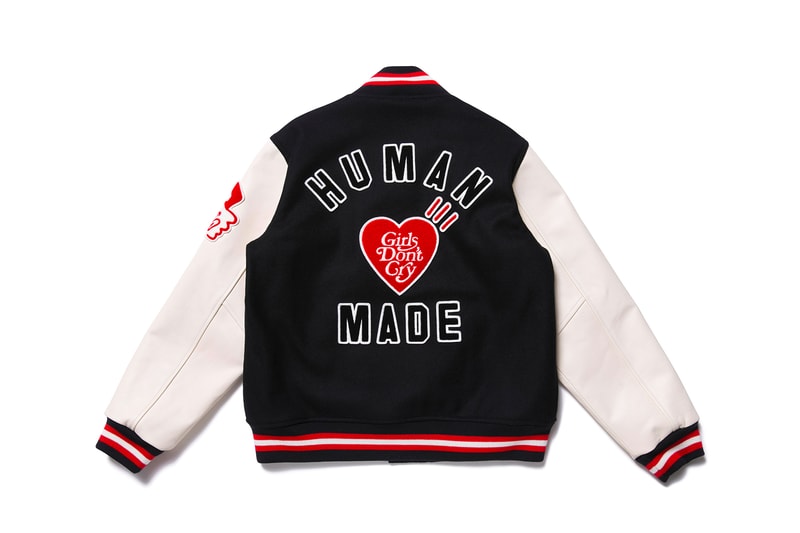 Girls Don't Cry Human Made Verdy Harajuku Day Capsule Release info Date Buy Letterman Jacket Hoodie t shirt Bucket Hat stadium jacket