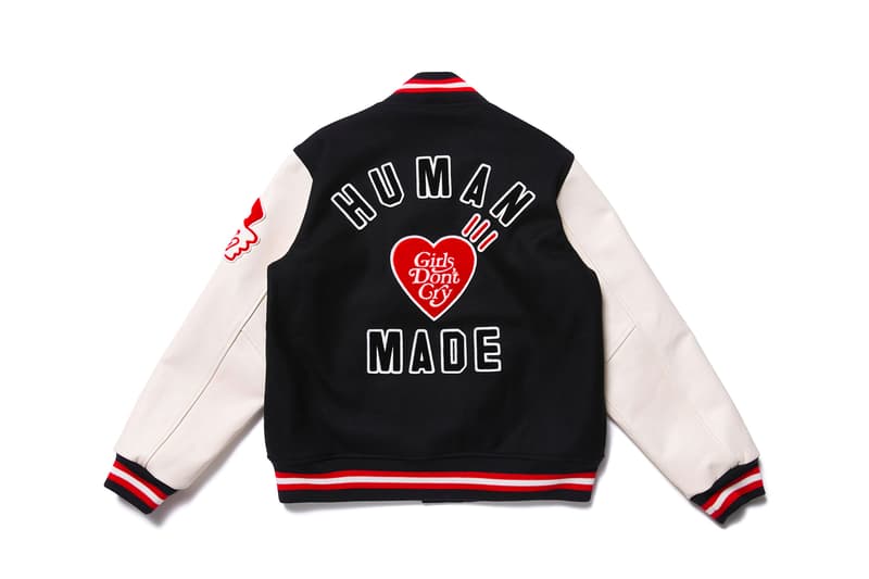 Girls Don't Cry Human Made Verdy Harajuku Day Capsule Release info Date Buy Letterman Jacket Hoodie t shirt Bucket Hat stadium jacket