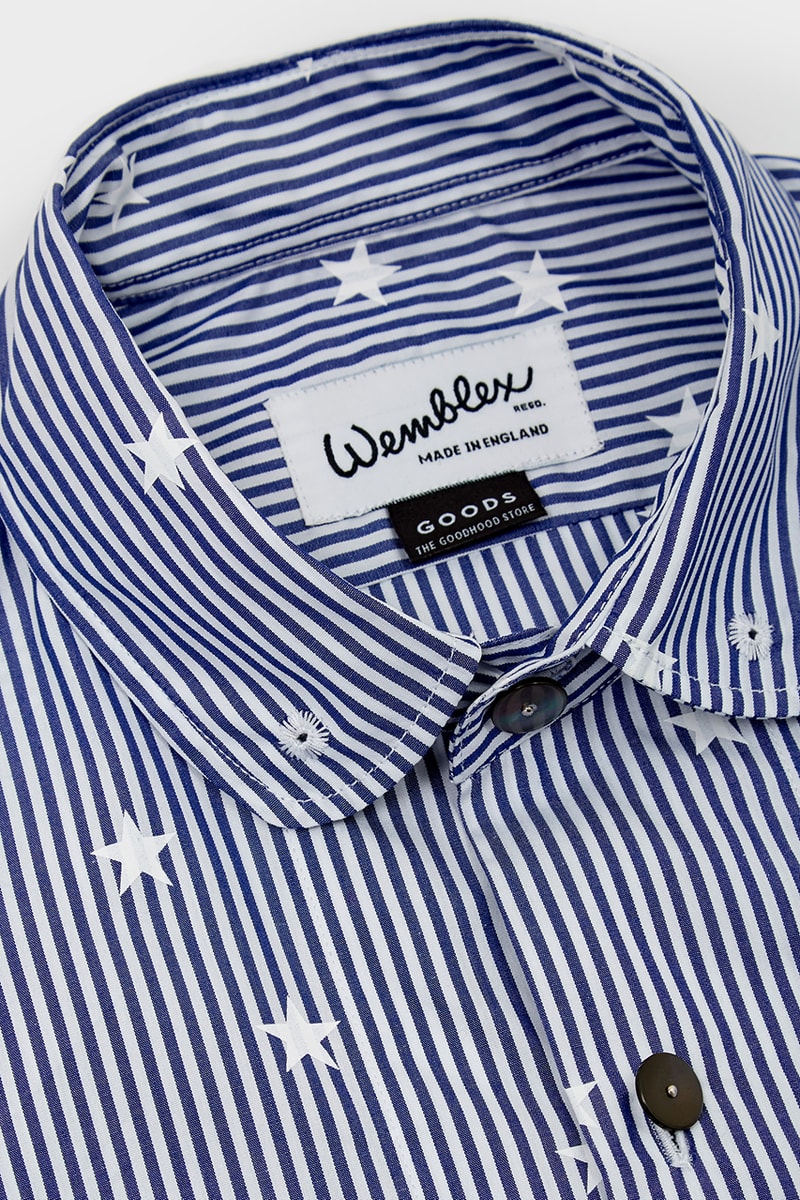 Goodhood x Wemblex Vintage-Inspired Stars & Stripe Shirts Release Information Ivy League 1953 Retro Shirting Button Ups Casual-wear Punk Seditionaries Anarchy 
