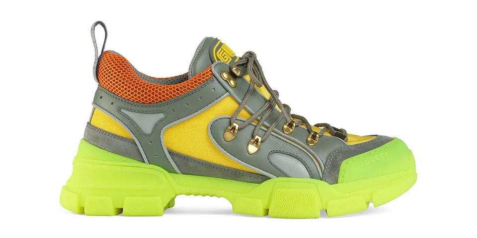 Gucci Flashtrek Mixed-Media Neon Sole Sneakers | Hypebeast display picture 2