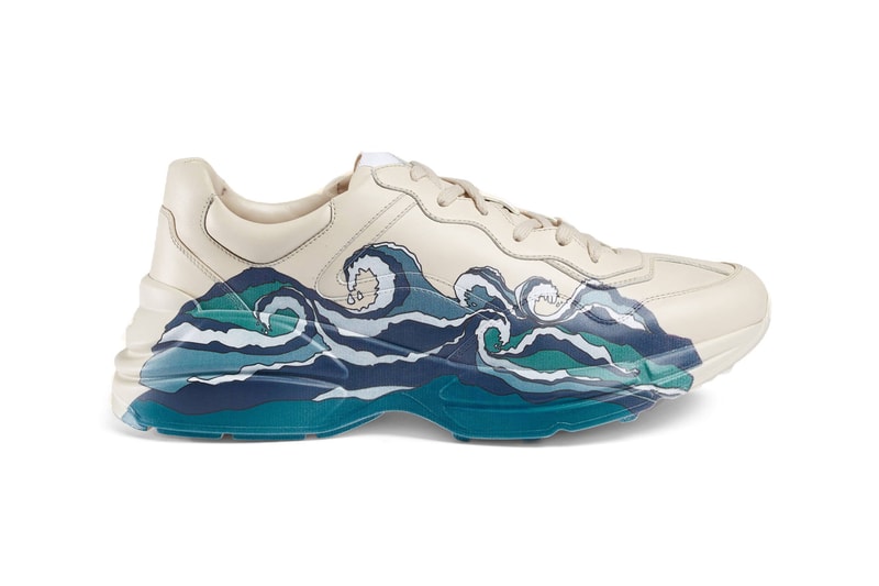 Gucci Rhyton Leather Sneaker With Wave Release