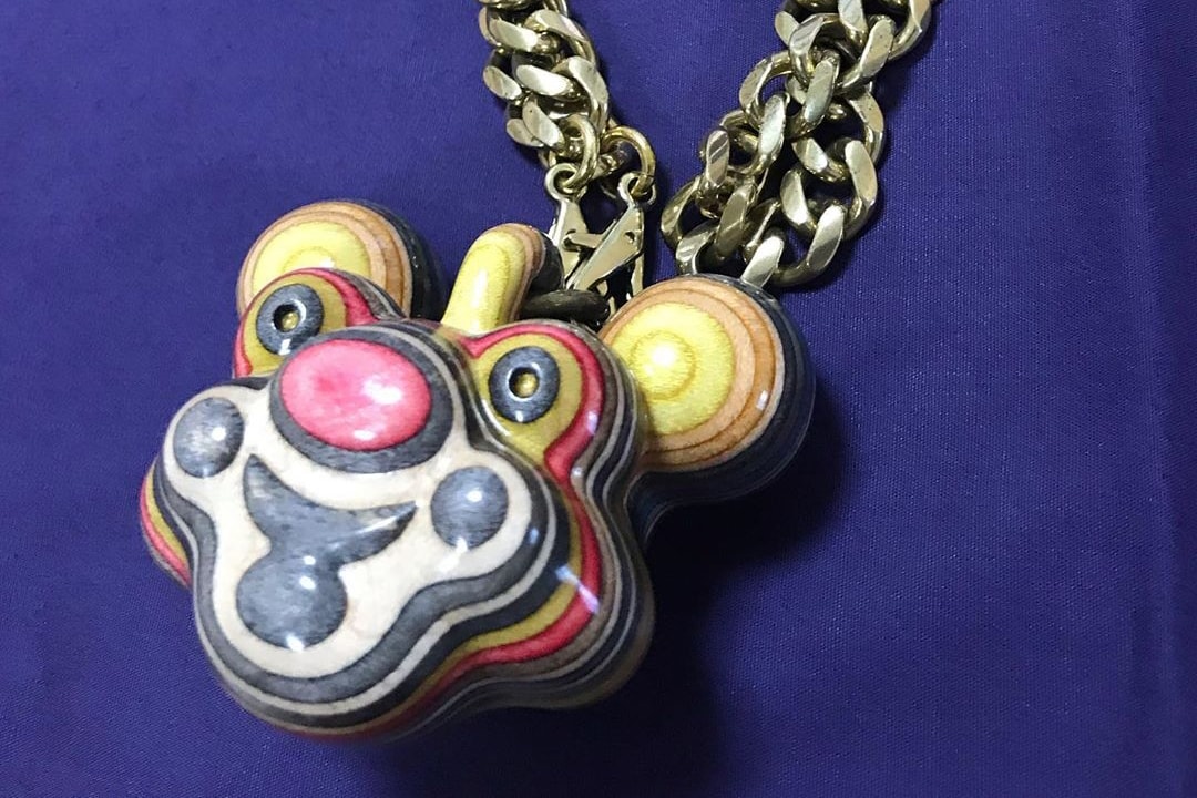 haroshi guzo wood pendant chain artwork jewelry skateboard decks sculptures