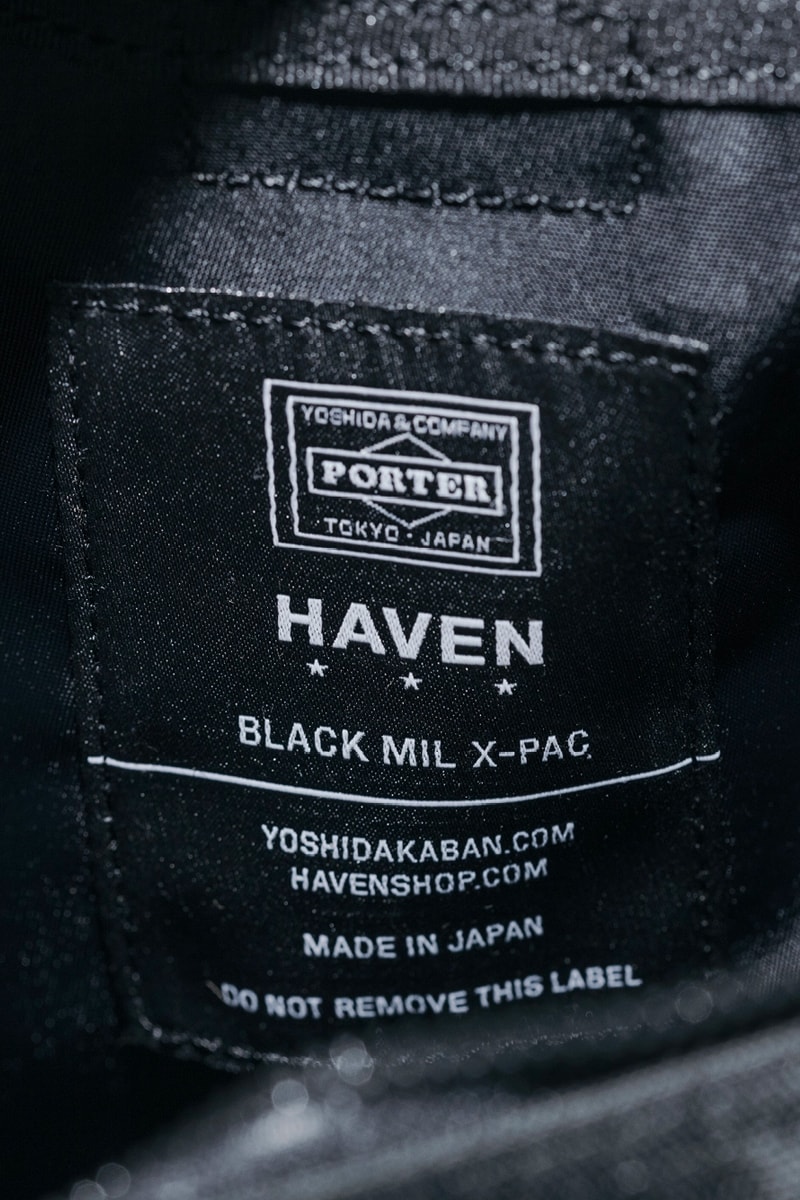 HAVEN Shop PORTER X PAC CORDURA Collection canada retailer bags carrying options triple black collaborations YKK VISLON 840 D