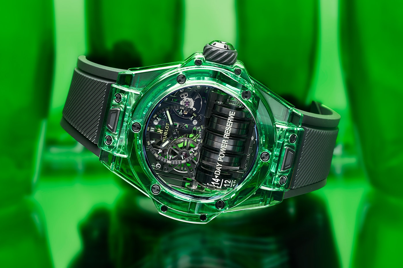 Hublot Big Bang MP-11 SAXEM Emerald Green Release Info Date Black ref. 911.JG.0129.RX