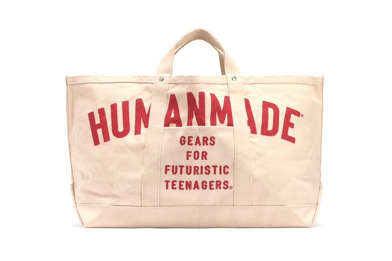 HUMAN MADE High Oz Canvas Tote Bag cream beige undyed neutral off white bags accessories nigo gears for futuristic teenagers dry alls
