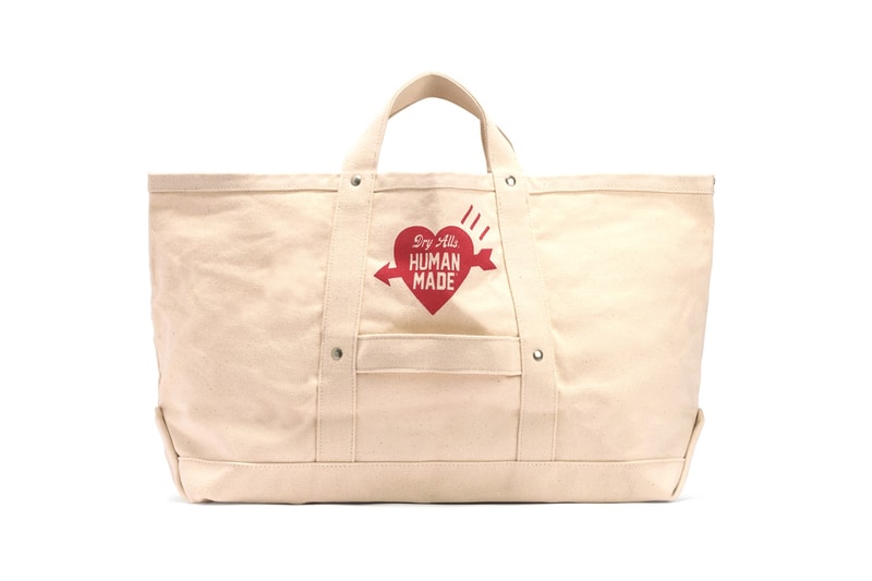 HUMAN MADE High Oz Canvas Tote Bag cream beige undyed neutral off white bags accessories nigo gears for futuristic teenagers dry alls
