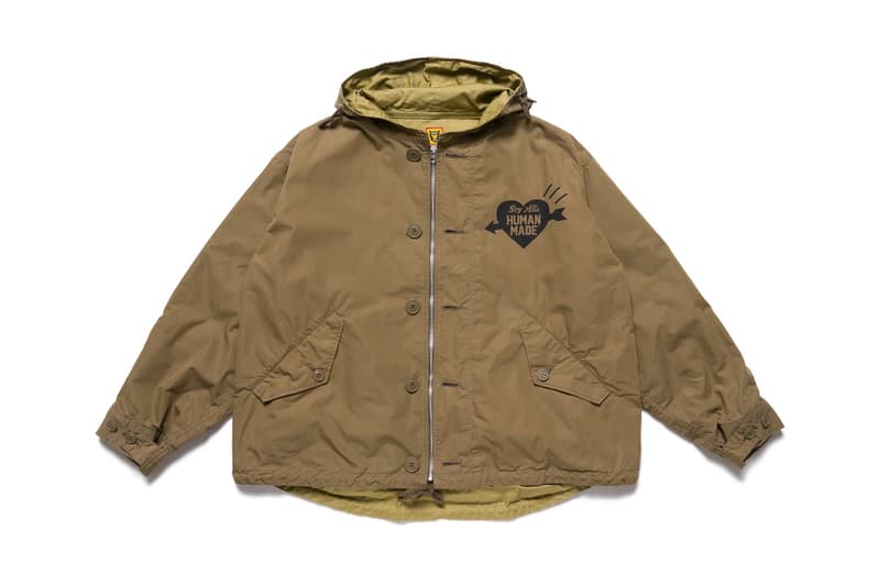 HUMAN MADE Heart Camo Field Jacket Flight Vest MILITARY SHORT JACKET hunters reversible nigo parka heart gears for futuristic teenagers